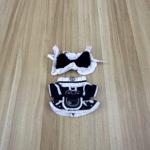 10cm ネコ耳メイド3点セット(ブラック)