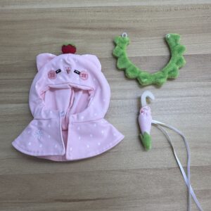10cm いちご猫ちゃんのレインコート3点セット