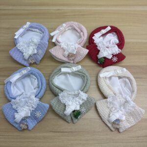 10cm 雪の結晶ツイードフリルケープ