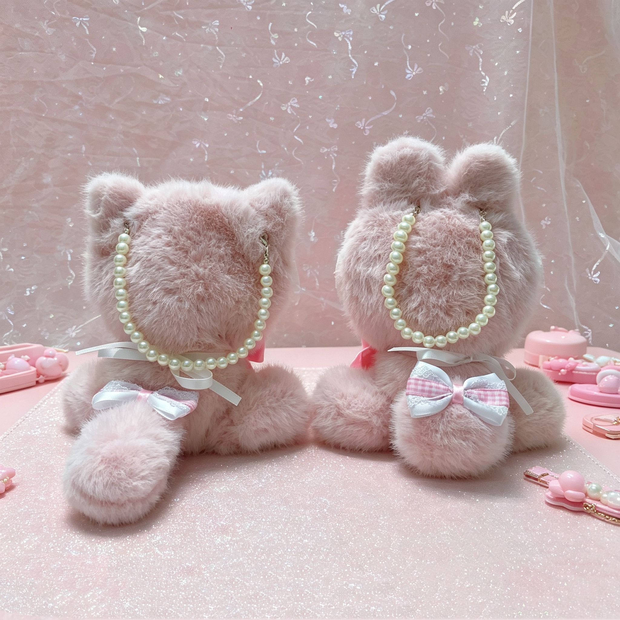 SOLD OUT   ふわふわブローチ☆森ガール   大きめピンク 10cm もこふわ おすわり（ I ）ピンク - ShellyCoco